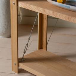 Konk ??? Classic Wooden Bookcase Bespoke Sizes Available Modern Oak & Wire Shelving Unit, Tension Detailed Bookshelf - thumbnail 4
