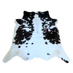 Genuine Leather Cowhide Rug - Small, Natural Black & White Accent Piece - thumbnail 1