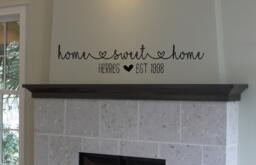 Home Sweet With Family Name - Decal Vinyl Sticker Est. Date Wall Decor Gift Wedding - thumbnail 1
