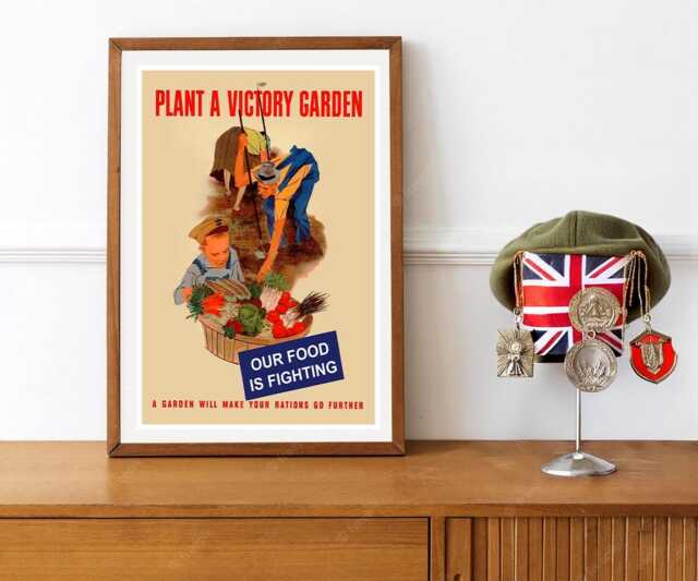 Reprint Of A Ww2 Propaganda Poster - Plant Victory Garden - image 1