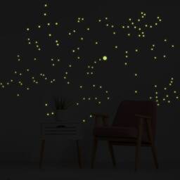 Night Glowing Star Wall Stickers - Glow in The Dark Stars Art Vinyl Decals Luminescent Luminous Light Effect Constellations Ceiling Sticker - thumbnail 4