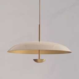 Mid Century Modern Sputnik Chandelier, Ivory & Brass, Handmade Style - thumbnail 2