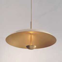 Mid Century Modern Sputnik Chandelier, Ivory & Brass, Handmade Style - thumbnail 3