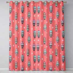 Cute Nutcracker Soldiers Pastel Pink Background Seamless Pattern Readymade Eyelet Ring Top Thermal 100% Blackout Curtains - thumbnail 2