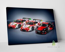 Porsche Racing Canvas Art Print Picture Sports Cars Framed Wall Decor -E334 - thumbnail 1