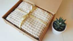 Handmade Cream Crochet Baby Blanket Neutral Bobble Stitch
