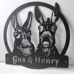 Custom Donkey Sign Personalized Donkeys Farm Metal Wall Art Family Name Farmer Gifts Farmhouse Decor - thumbnail 3