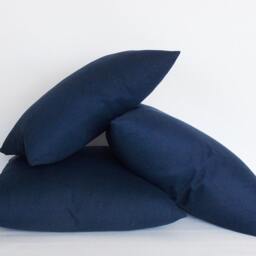 Navy Blue Linen Pillow Cover Decorative Throw Cushion, All Sizes - thumbnail 3