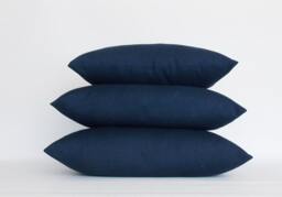 Navy Blue Linen Pillow Cover Decorative Throw Cushion, All Sizes - thumbnail 1