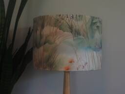 Wildflower Meadow Lampshade Orange Green Countryside Nature Wild Flowers Handmade Fabric Drum Shade Table Floor Or Ceiling Various Sizes