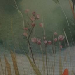 Wildflower Meadow Lampshade Orange Green Countryside Nature Wild Flowers Handmade Fabric Drum Shade Table Floor Or Ceiling Various Sizes - thumbnail 4