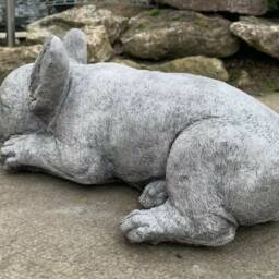 Stone Garden Lying Frenchie French Bulldog Dog Puppy Ornament Statue - thumbnail 3
