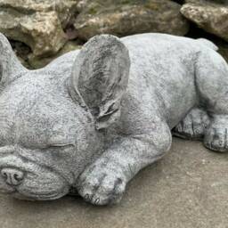 Stone Garden Lying Frenchie French Bulldog Dog Puppy Ornament Statue - thumbnail 2