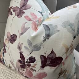 Abelia Floral Cushion Cover John Lewis Designer Fabric Pink White Double Sided High Quality Handmade Pillow Made in UK - thumbnail 4