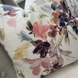 Abelia Floral Cushion Cover John Lewis Designer Fabric Pink White Double Sided High Quality Handmade Pillow Made in UK - thumbnail 3