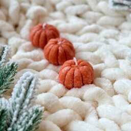 Christmas Candle Gift Set Of 3, Tangerine Shaped Candle, Festive Candle Gift, Winter Home Decor, Christmas Aesthetic Gift, Thank You Vigan - thumbnail 4