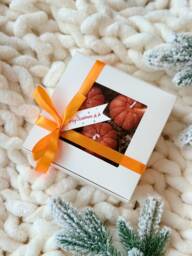 Christmas Candle Gift Set Of 3, Tangerine Shaped Candle, Festive Candle Gift, Winter Home Decor, Christmas Aesthetic Gift, Thank You Vigan