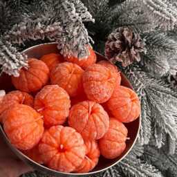 Christmas Candle Gift Set Of 3, Tangerine Shaped Candle, Festive Candle Gift, Winter Home Decor, Christmas Aesthetic Gift, Thank You Vigan - thumbnail 3