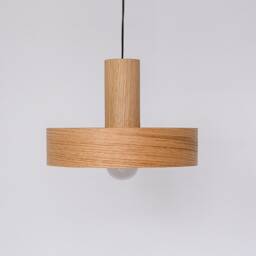 Elegant Set Of 2 Oak Pendant Lights For A Cozy Kitchen, Handcrafted Wooden Hanging Lamps Fall Hosting Decor - thumbnail 2