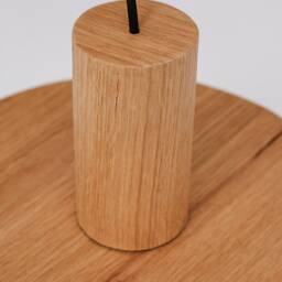 Elegant Set Of 2 Oak Pendant Lights For A Cozy Kitchen, Handcrafted Wooden Hanging Lamps Fall Hosting Decor - thumbnail 4