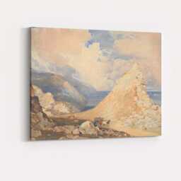 Coastal Cliffs & Sea Watercolour Landscape Painting Canvas Wall Art Print Decor Picture Ready To Hang - thumbnail 4