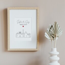 Personalized Paris Engagement Print, Wedding Gift, France Wall Art - thumbnail 3
