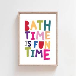 Bath Time Print, Kids Bathroom Prints, Wall Art, Sign, Decor, Girls Nursery Rainbow, Rules - thumbnail 2