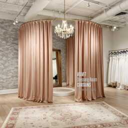 Velvet Curtain For Dressing Room, Fitting Room Privacy Curtain, Custom Drapes, Privacy Changing Panels - thumbnail 1