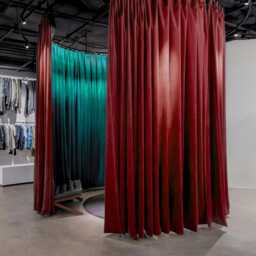 Velvet Curtain For Dressing Room, Fitting Room Privacy Curtain, Custom Drapes, Privacy Changing Panels - thumbnail 2