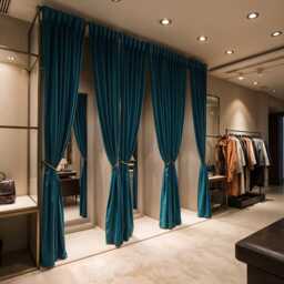Velvet Curtain For Dressing Room, Fitting Room Privacy Curtain, Custom Drapes, Privacy Changing Panels - thumbnail 3