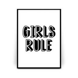 Girls Rule Print, Bedroom Prints, Monochrome Wall Art, Gifts, Teen Room Decor, Room Decor Nursery Art 244 - thumbnail 2