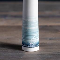 Handmade Porcelain Bud Vase Modern Seascape Ceramic Stem Vase - thumbnail 3