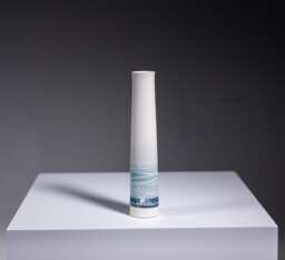 Handmade Porcelain Bud Vase Modern Seascape Ceramic Stem Vase - thumbnail 1