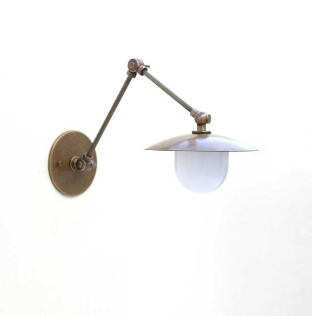 Brass Adjustable Wall Sconce Light, Solid Swivel Ul Listed, Lm2, No.0219 - image 1