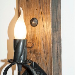 Wrought Iron & Wood Sconce Gothic Style Rustic Wall Lights - thumbnail 3