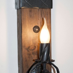 Wrought Iron & Wood Sconce Gothic Style Rustic Wall Lights - thumbnail 4