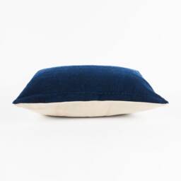 Vintage Indigo Mud Cloth Lumbar Pillow Cover - thumbnail 2
