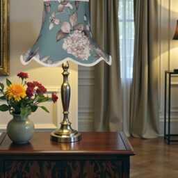 Green Floral Hydrangea Lampshade With Cream Braid Handmade For Ceiling Lights, Table & Floor Standard Lamp Shades - thumbnail 2