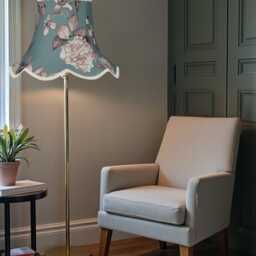 Green Floral Hydrangea Lampshade With Cream Braid Handmade For Ceiling Lights, Table & Floor Standard Lamp Shades - thumbnail 3