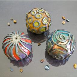 Raku Succulent Pot Set Or Single - Ceramic Planters For Cactus & Plants Sea Urchin Italian Design Hangable, Custom Size & Colors - thumbnail 4