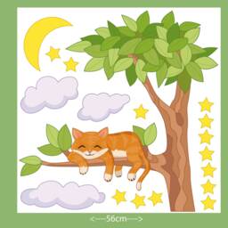 "Wall Sticker ""Cat Night" - thumbnail 2