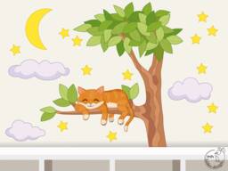 "Wall Sticker ""Cat Night" - thumbnail 1