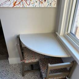 Handmade Natural Oak Wall Corner Desk, Folding Wooden Table - thumbnail 4