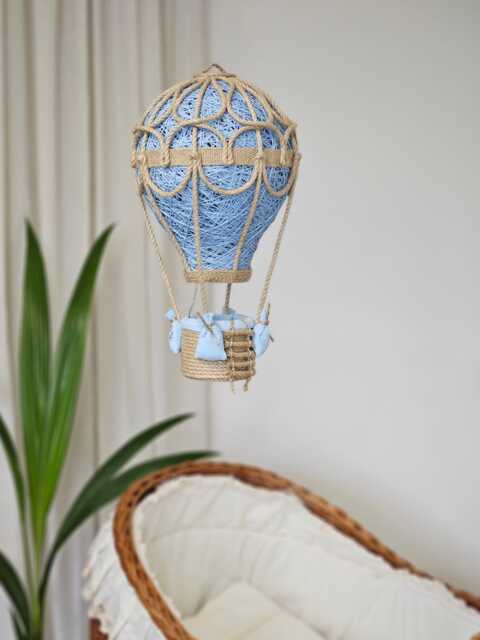 Handmade Blue Hot Air Balloon Lamp Nursery Led Night Light - image 1