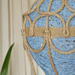 Handmade Blue Hot Air Balloon Lamp Nursery Led Night Light - thumbnail 3