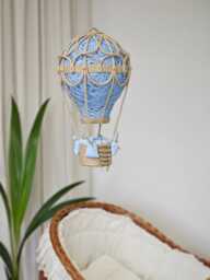 Handmade Blue Hot Air Balloon Lamp Nursery Led Night Light - thumbnail 1