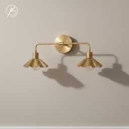 Brass Vanity Sconce - Bathroom Wall Light Modern Hardwired Lamp