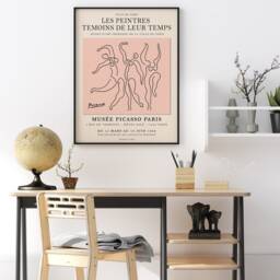 Picasso Exhibition Poster, Pink Dance, Vintage Minimalist Art Print, Line Drawing, Bedroom Art, Gift Idea, A1/A2/3/A4 - thumbnail 3