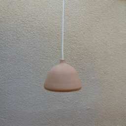 Ceramic Pendant Light, Light Brown Stoneware Bell, Hanging Lamp - thumbnail 3