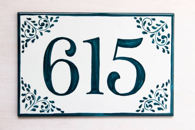 Talavera House Numbers Plaque, Mexican Address Plaque , Ceramic Sign, Outdoor Number, Personalized Sign - image 1